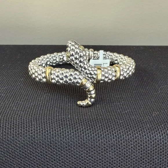 RARE WONDERS Two-Tone Snake Rope Bracelet from Lagos Size 6.5 & 7 - Picture 9 of 11